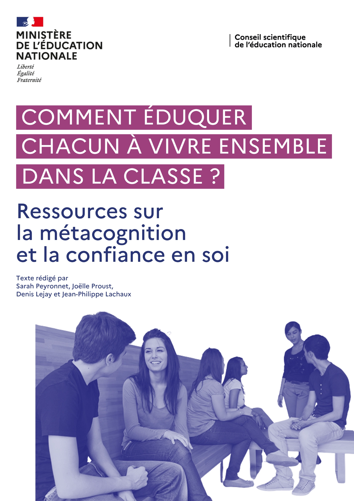 Couverture note comment éduquer chacun à vivre ensemble