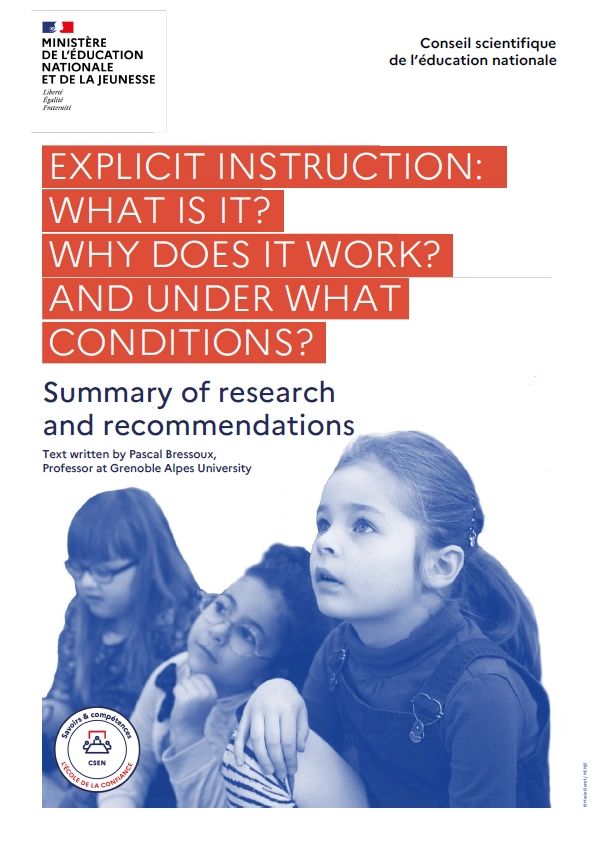 Cover of the Explicit instruction summary of research