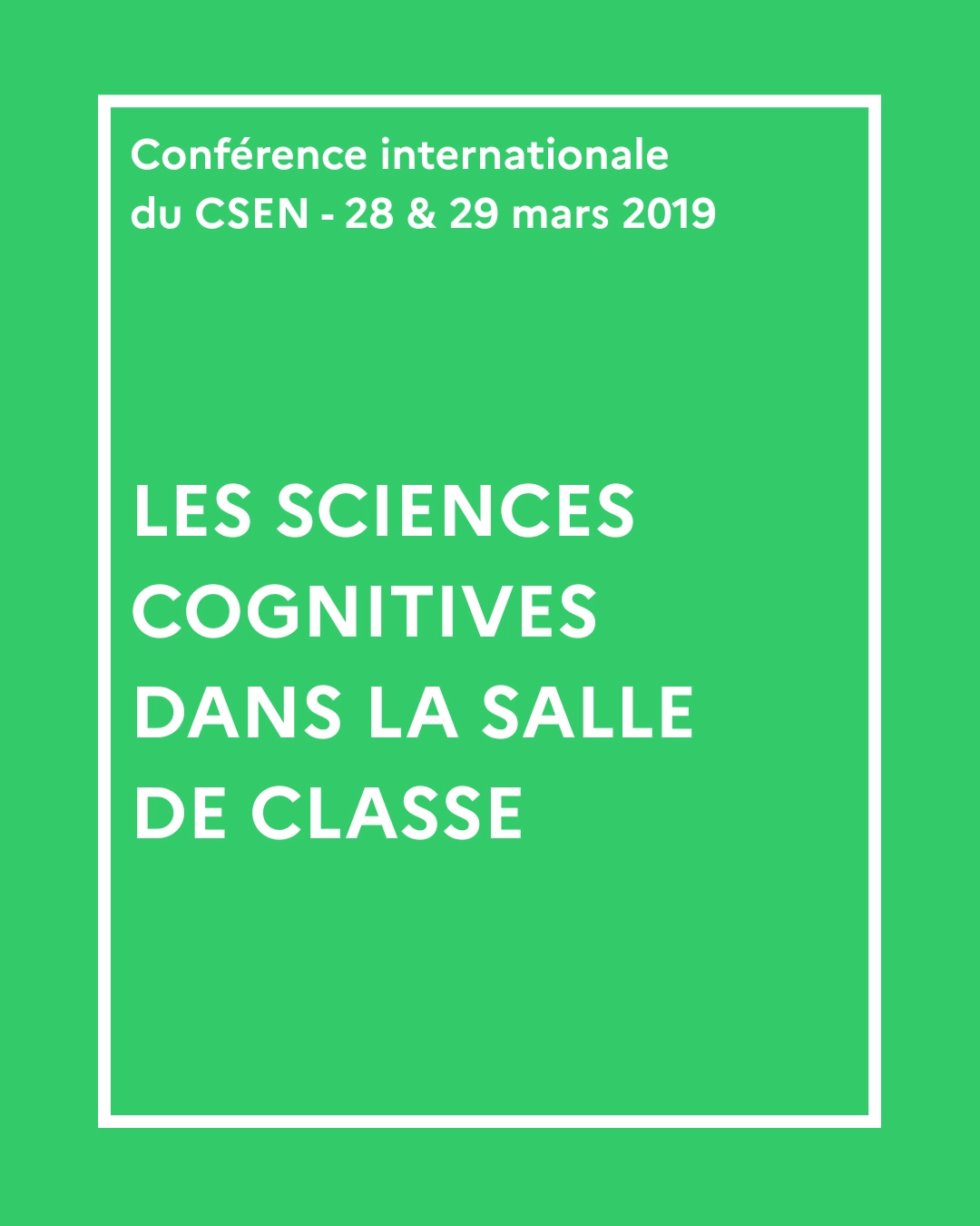 Conférence Les sciences cognitives dans la salle de classe