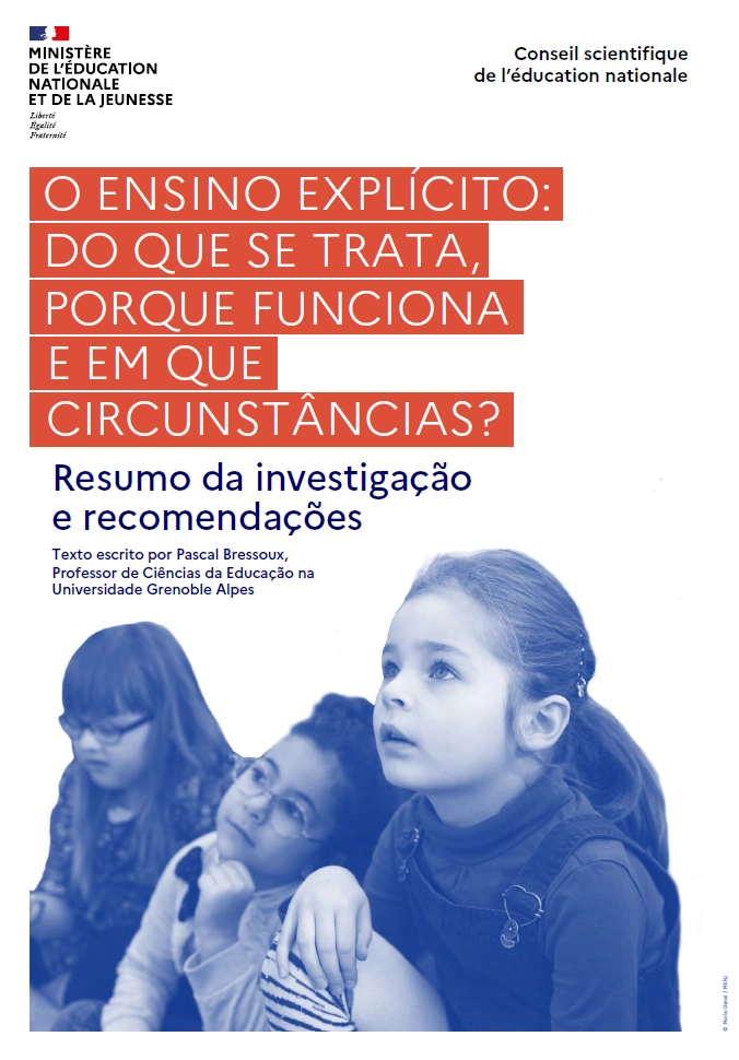 Couverture de la synthèse enseignement explicite en portugais