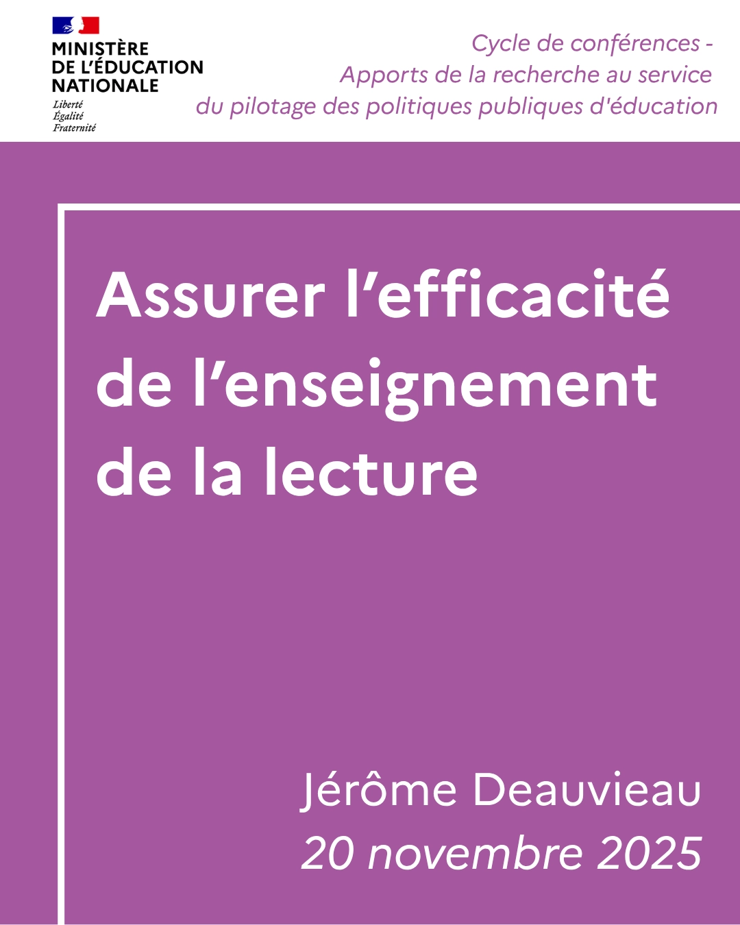 Couverture - Assurer l'efficacité de l'enseignement de la lecture