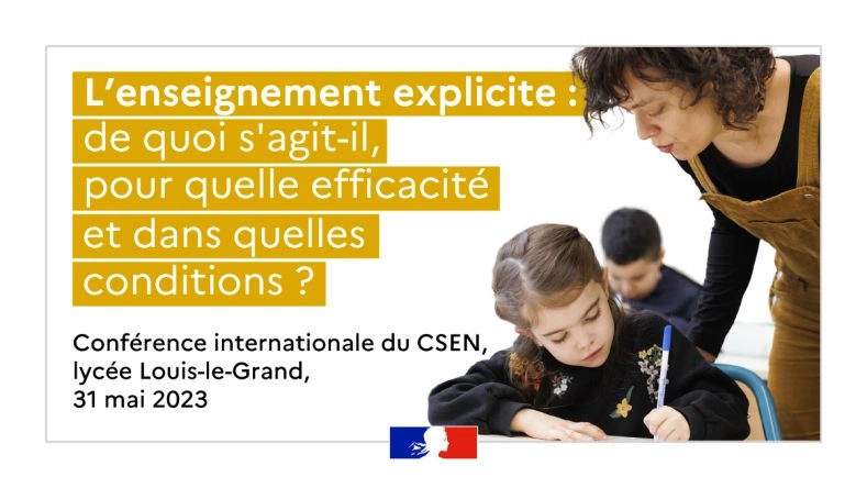 Conférence internationale : l'enseignement explicite, de quoi s'agit-il, pour quelle efficacité et dans quelles conditions ?