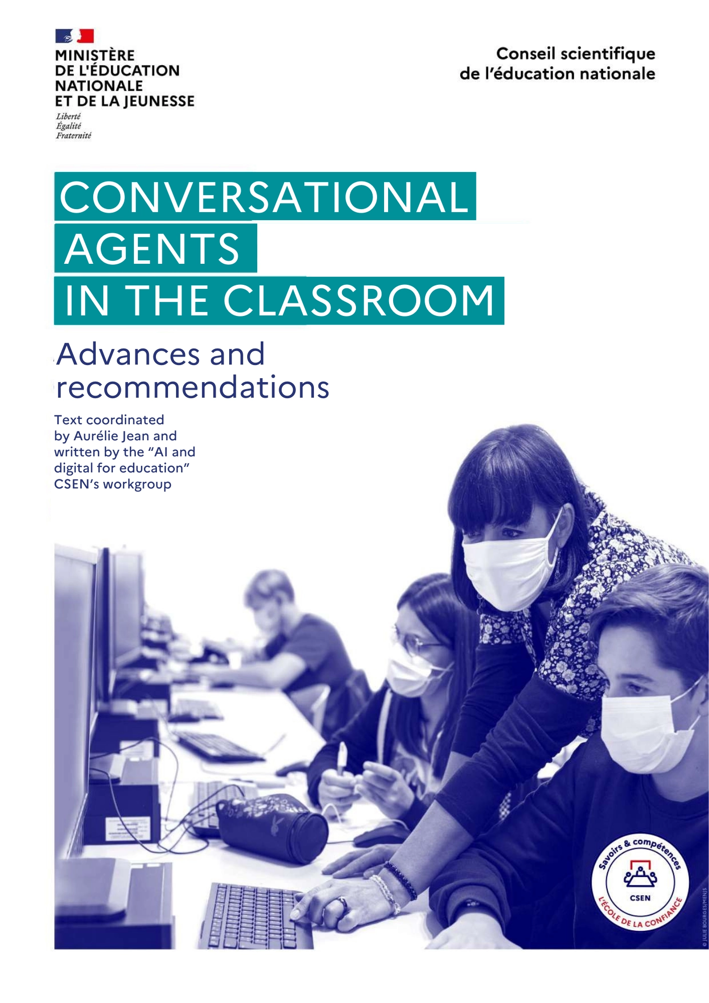 Cover of the CSEN's synthesis Conversational agents in the classroom