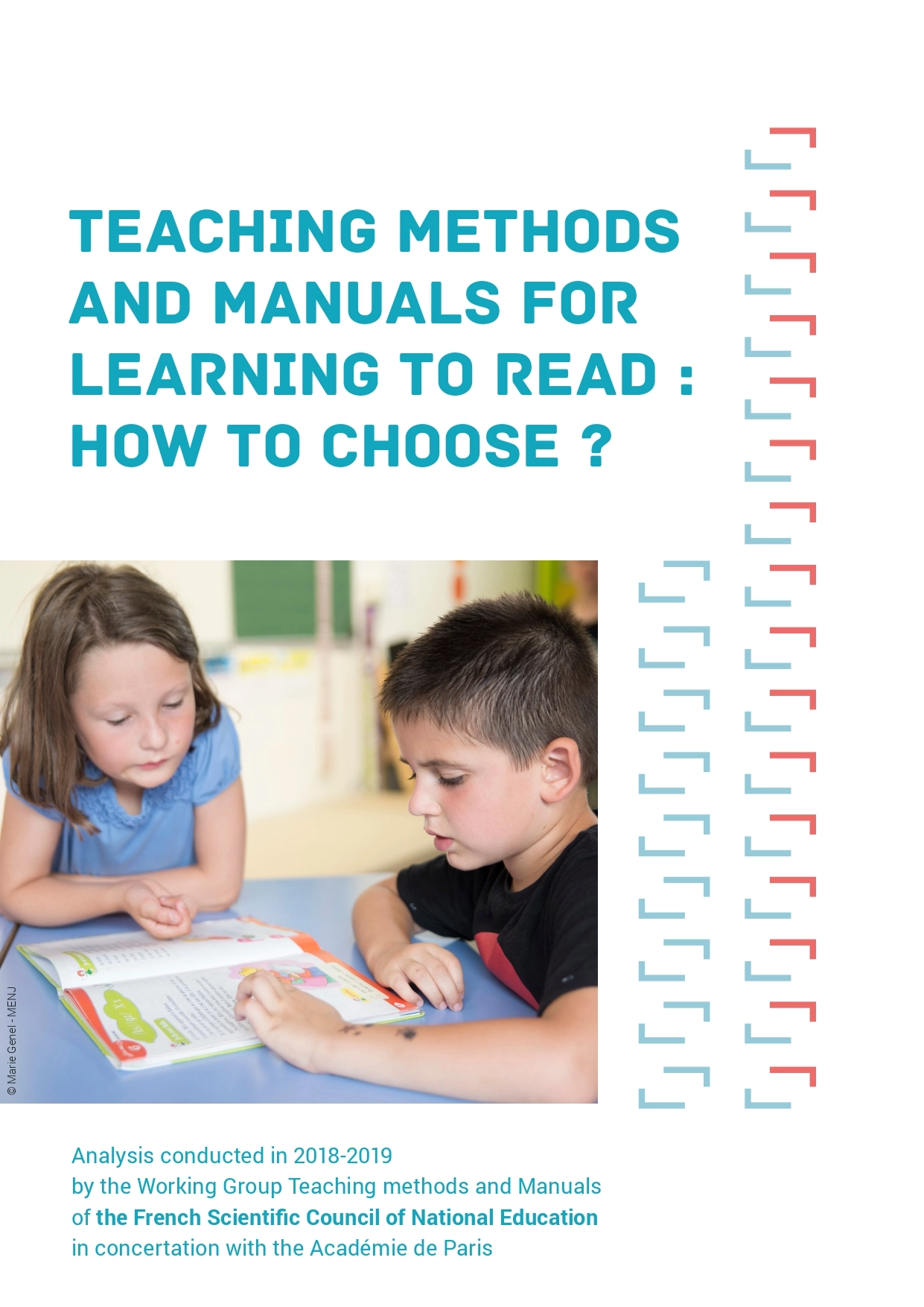 Cover for the teaching methods on learning to read - synthesis of research findings